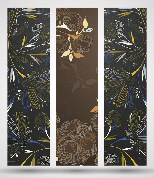 Banner com padrão floral — Vetor de Stock