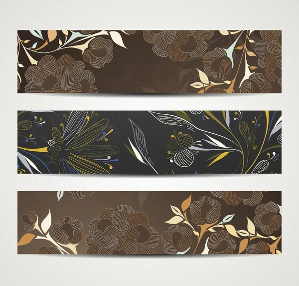 Banner com padrão floral — Vetor de Stock