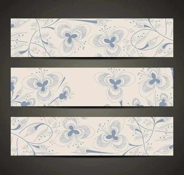 Banner met bloemmotief — Stockvector