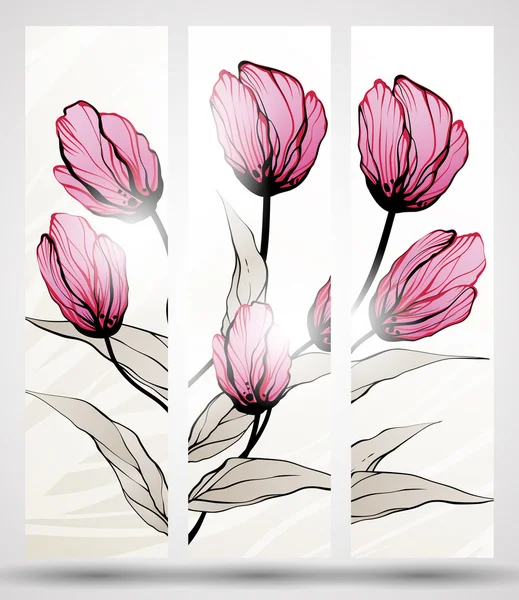 Banner met bloemmotief — Stockvector