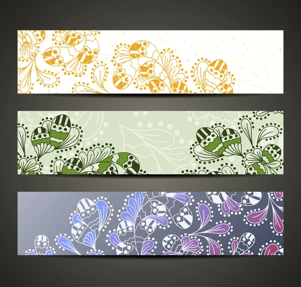 Banner com padrão floral —  Vetores de Stock