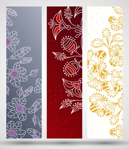 Banner con patrón floral — Vector de stock