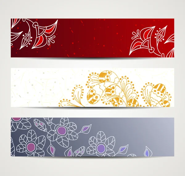 Banner met bloemmotief — Stockvector