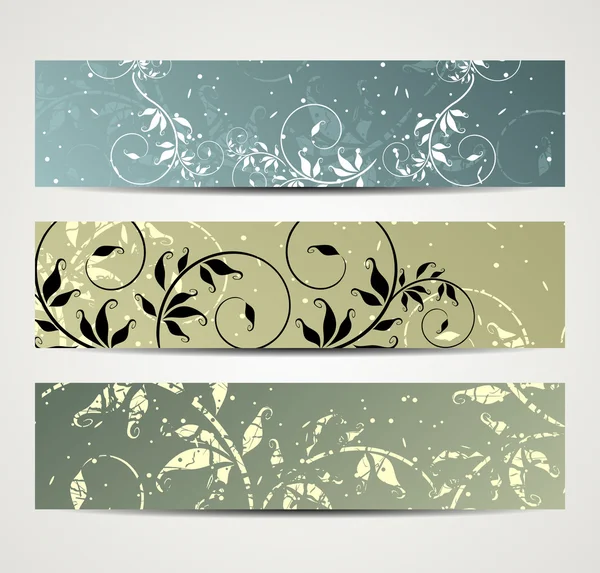 Banner com padrão floral — Vetor de Stock