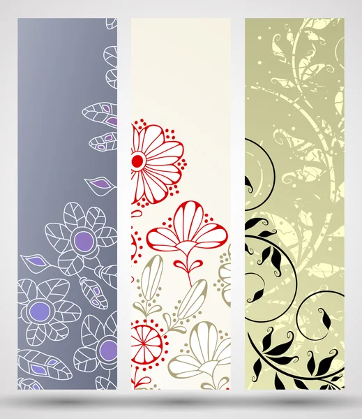 Banner met bloemmotief — Stockvector