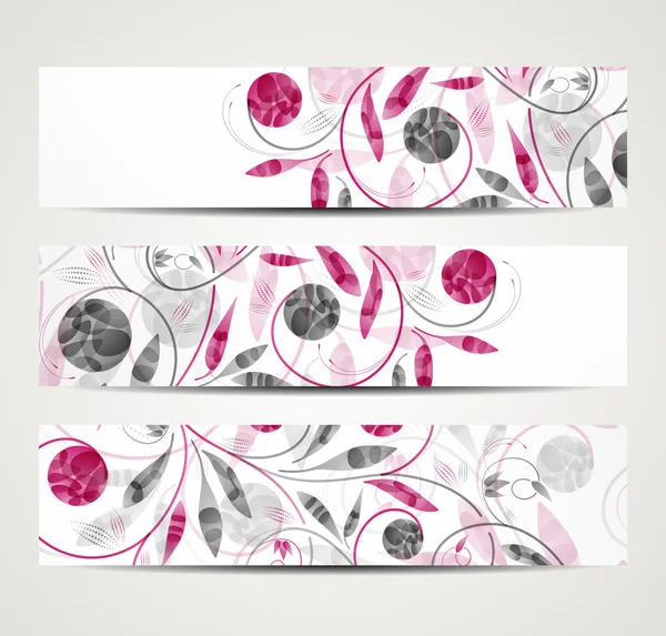 Banner com padrão floral — Vetor de Stock