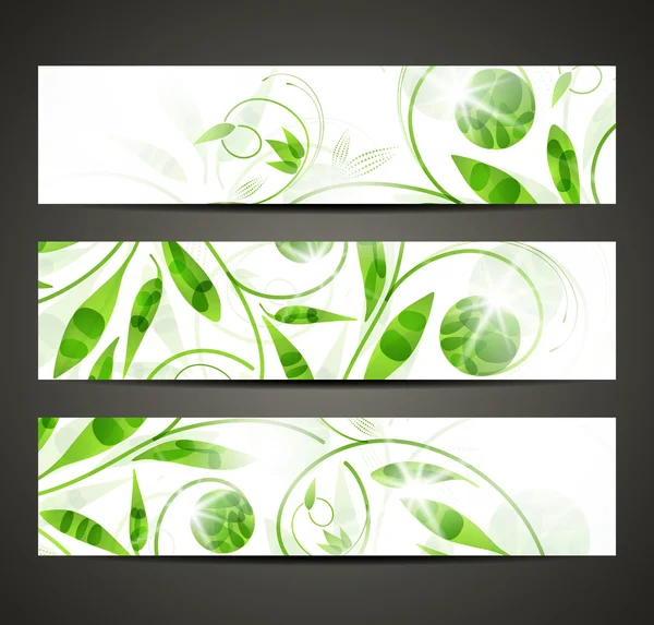 Banner met bloemmotief — Stockvector