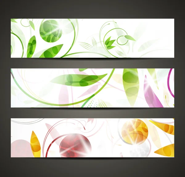 Banner con patrón floral — Vector de stock