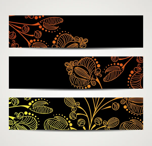 Banner com padrão floral — Vetor de Stock