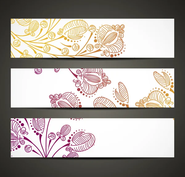 Banner com padrão floral — Vetor de Stock