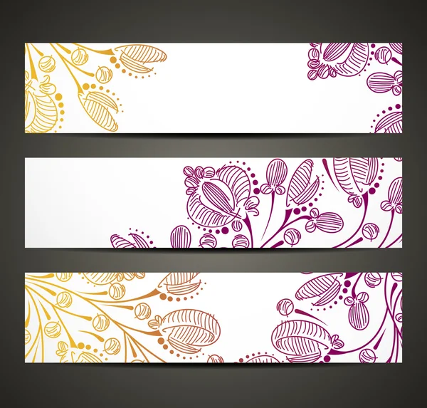 Banner con motivo floreale — Vettoriale Stock