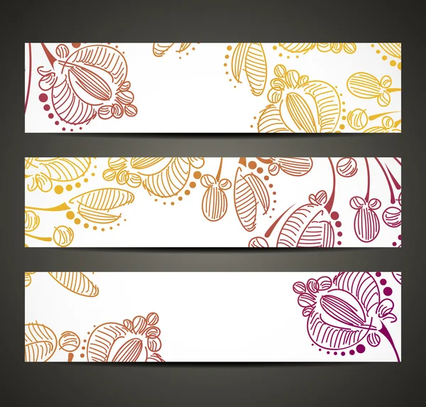 Banner con motivo floreale — Vettoriale Stock