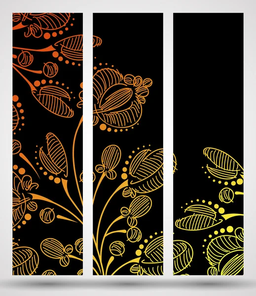 Banner con patrón floral — Vector de stock