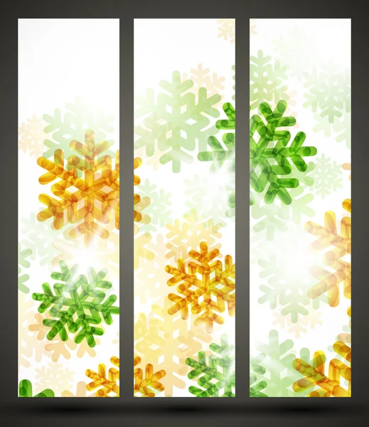 Bannière Nouvel An avec flocons de neige — Image vectorielle