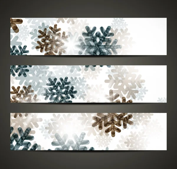 Banner de Año Nuevo con copos de nieve — Vector de stock