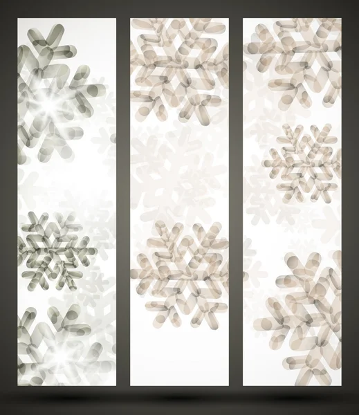 Banner de Año Nuevo con copos de nieve — Vector de stock