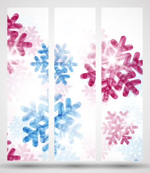 Nya året banner med snöflingor — Stock vektor