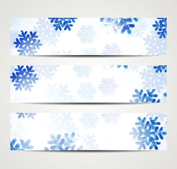 Kar taneleri ile yılbaşı banner — Stok Vektör