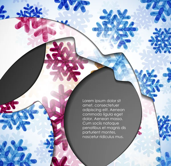 Fundo abstrato em camadas com imagem de flocos de neve —  Vetores de Stock