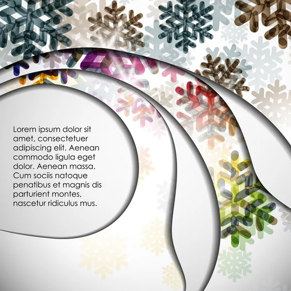 Στρώματα αφηρημένο φόντο με νιφάδες χιονιού εικόνα — Διανυσματικό Αρχείο