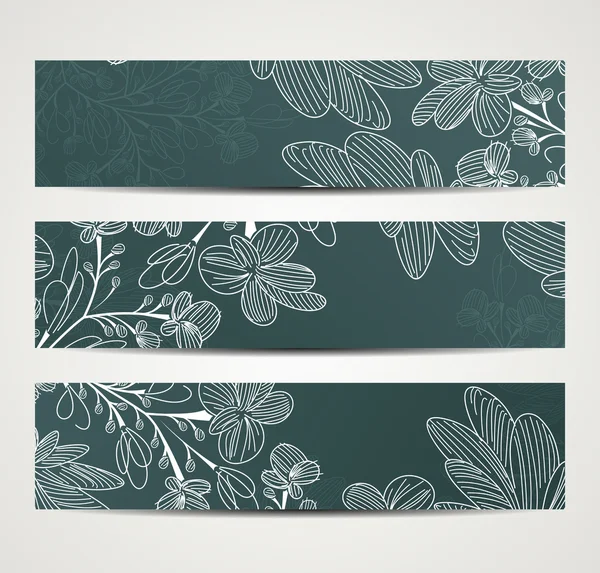 Banner com padrão floral — Vetor de Stock