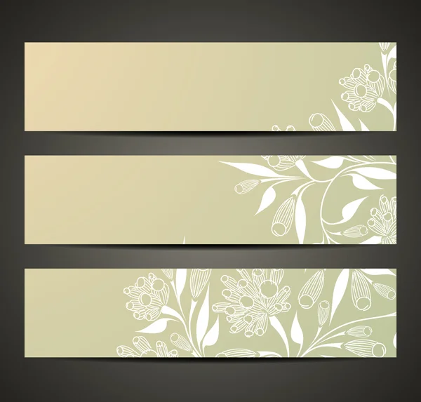 Banner com padrão floral — Vetor de Stock