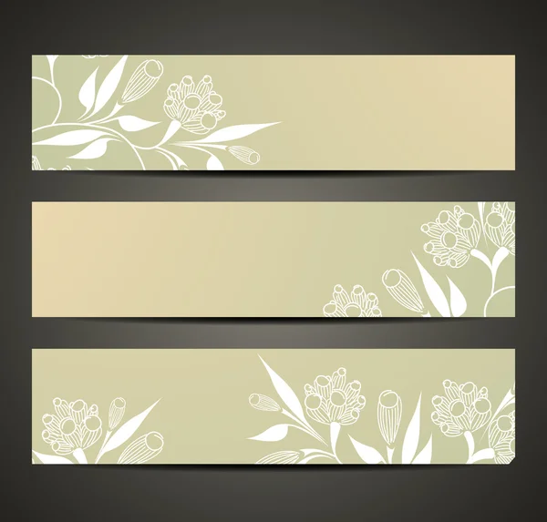 Banner com padrão floral — Vetor de Stock