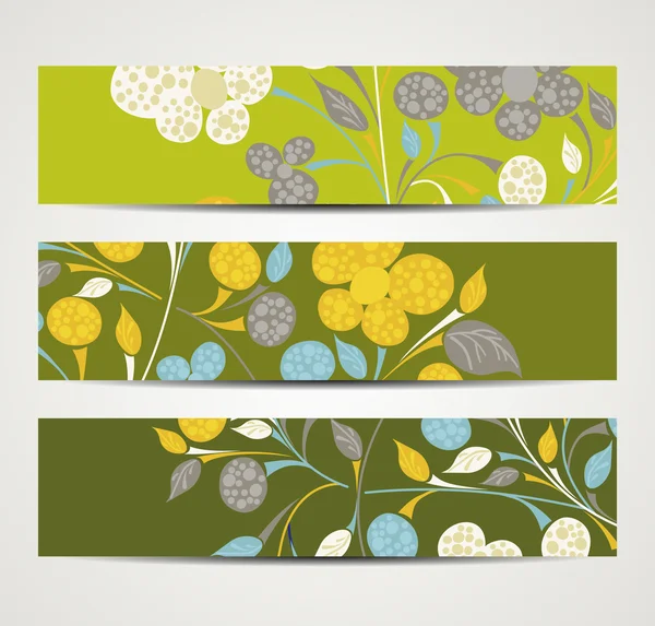 Banner met bloemmotief — Stockvector