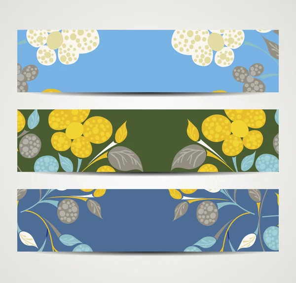 Banner con patrón floral — Archivo Imágenes Vectoriales