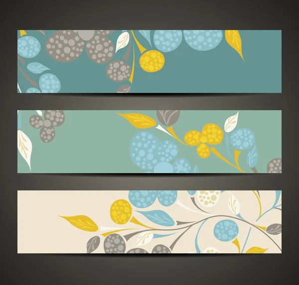 Banner com padrão floral — Vetor de Stock