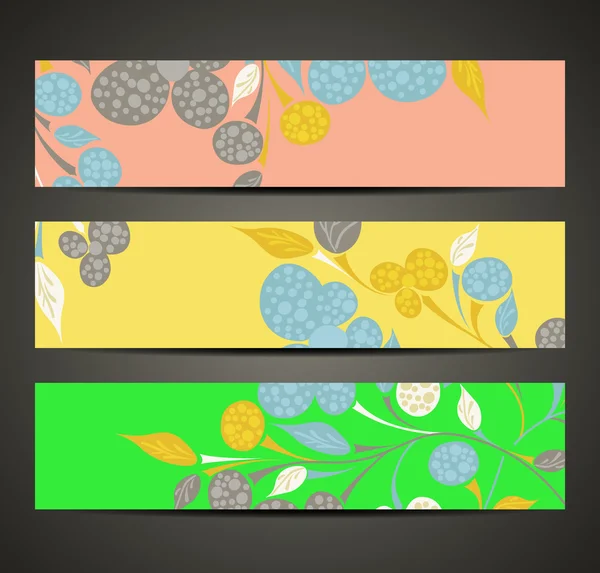 Banner con patrón floral — Vector de stock