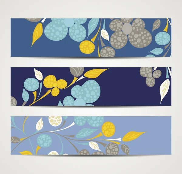 Banner med blommönster — Stock vektor