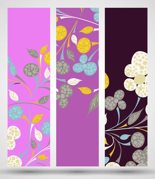 Banner con patrón floral — Vector de stock