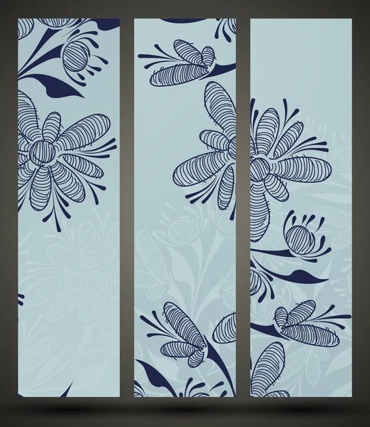 Banner med blommönster — Stock vektor