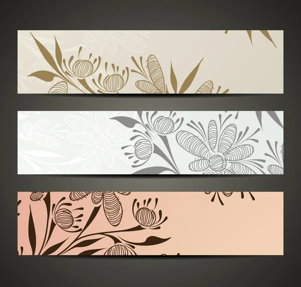 Banner com padrão floral — Vetor de Stock