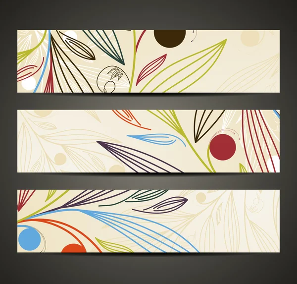 Banner com padrão floral — Vetor de Stock