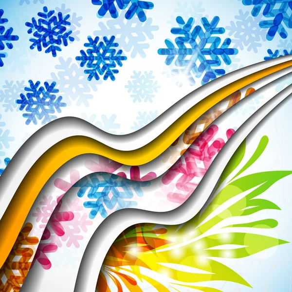 Шаруватий фон зі сніжинками — стоковий вектор
