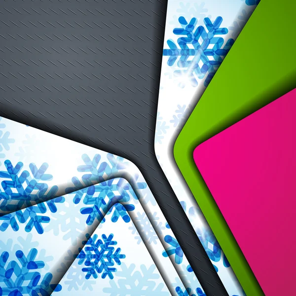 Layered abstract background with snowflakes image — Stock Vector