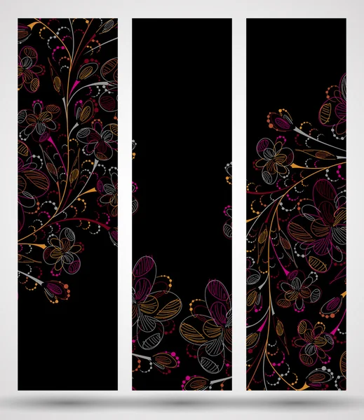 Banner com padrão floral — Vetor de Stock