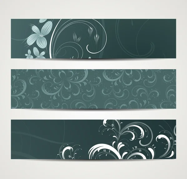 Banner com padrão floral — Vetor de Stock