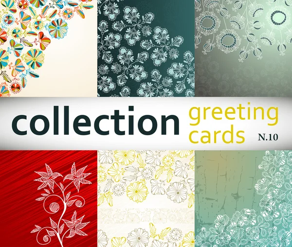 Colección tarjetas de felicitación — Vector de stock
