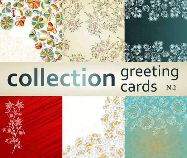 コレクションのグリーティング カード — ストックベクタ