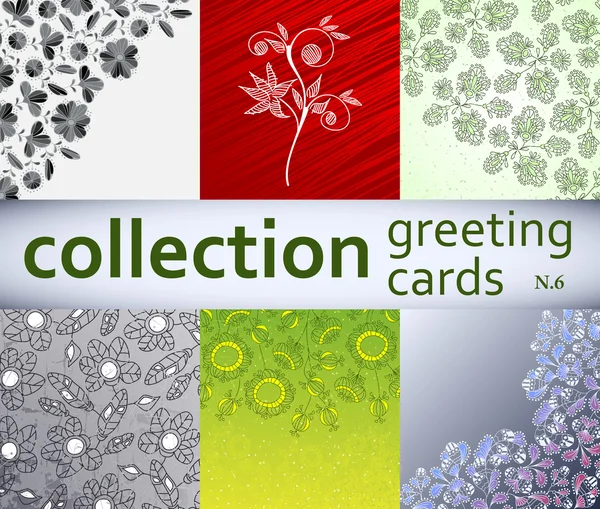 Collection greeting cards — Stock Vector