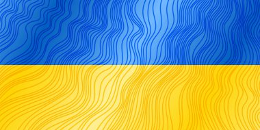 Ukrayna bayrağının bir dizi çizgisinin vektör illüstrasyonu.
