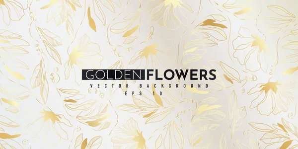 Altın çiçekli soyut desen. Lüks altın çizgisel süs. Premium tasarım
