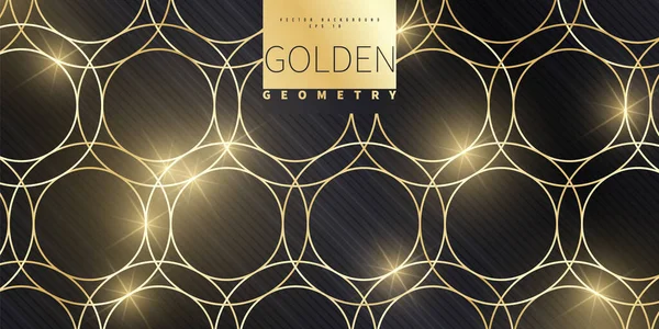 Golden geometric abstract pattern. Luxurious golden linear ornament. Premium design for wallpapers, silk fabrics and decorations. Vector illustration.