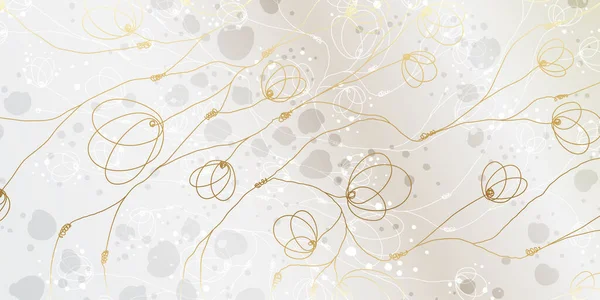 Goldene Florale Abstrakte Muster Üppiges Goldenes Lineares Ornament Premium Design — Stockfoto