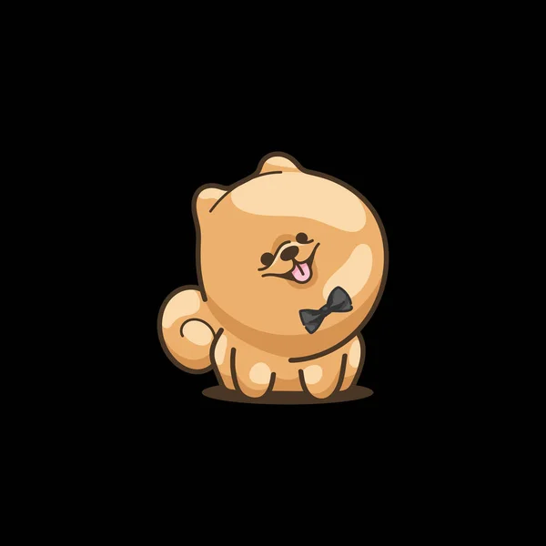 Pomeranian Spitz Puppy Kawaii Style Cute Cartoon Character — Foto Stock