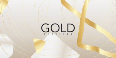 Altın soyut desen. Lüks altın çizgisel süs. Duvar kağıtları, ipek kumaşlar ve dekorasyonlar için kaliteli tasarım. Vektör illüstrasyonu.