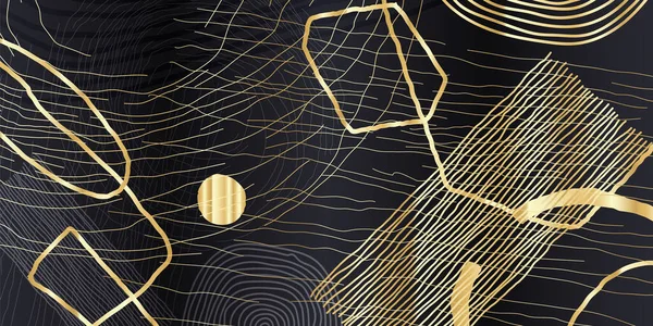 Golden abstract pattern. Luxurious golden linear ornament. Premium design for wallpapers, silk fabrics and decorations. Vector illustration.